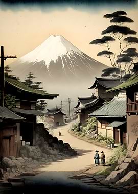 Street with a mountain