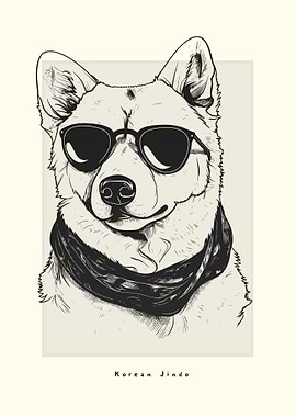 Korean Jindo Illustration