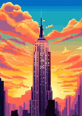 Empire state pixel art