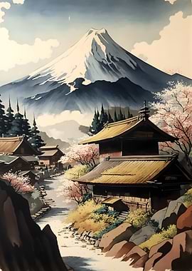 House with a mountain