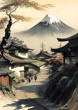 House with a mountain