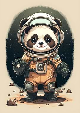 Cute panda astronaut