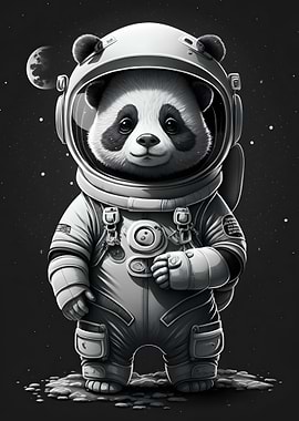 Cute panda astronaut