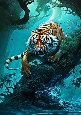 Asian mythical tiger