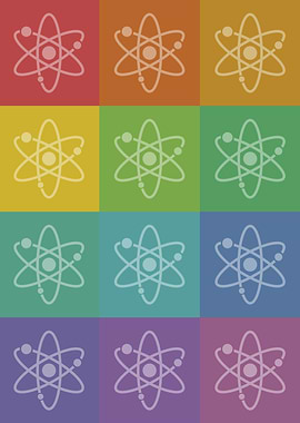 Atom Science Icons Pop Art