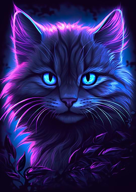 Cat Purple Glow