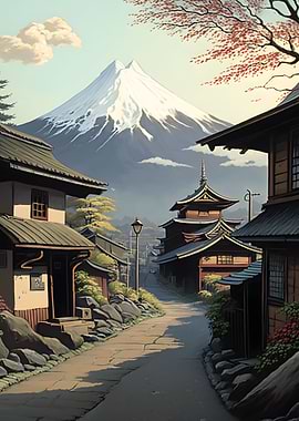 House with a mountain