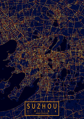 Suzhou Map City At Night