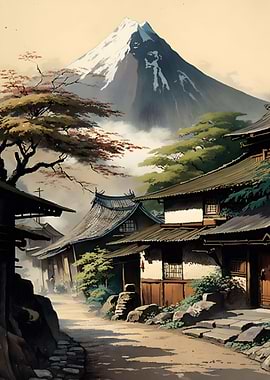 House with a mountain
