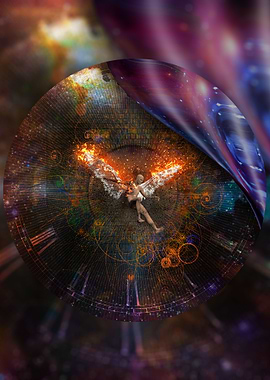 Angel with burning wings