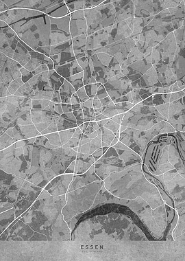 Map of Essen gray vintage