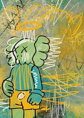 Green abstract kaws