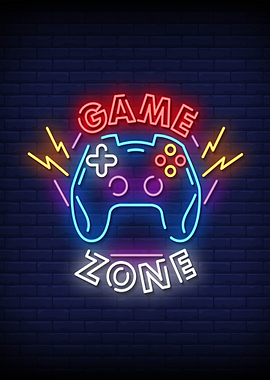 Game zone neon sign