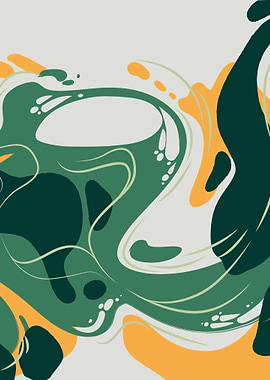 Abstract Green Watercolor