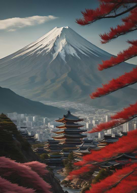 Summer Mountain View Japan