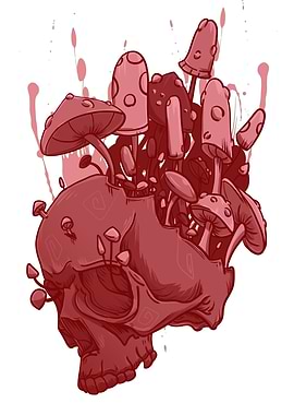 Trippy Mushroom Skull Vibe