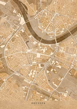 Sepia Dresden center map