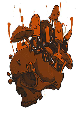 Trippy Mushroom Skull Vibe