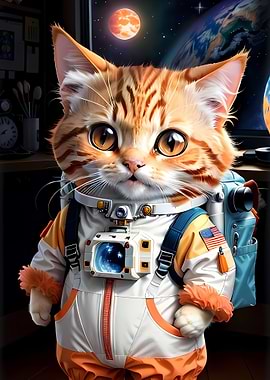 cute astronaut cat