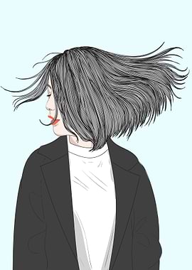 Women Flicking Her Hair