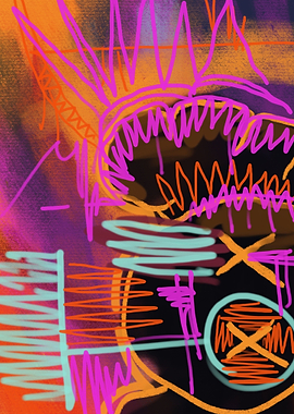 Unique abstract red kaws