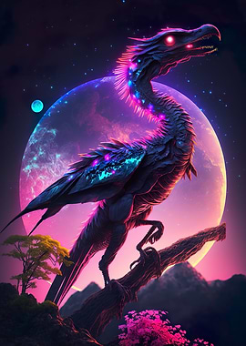 Neon Fairytale dinosaur