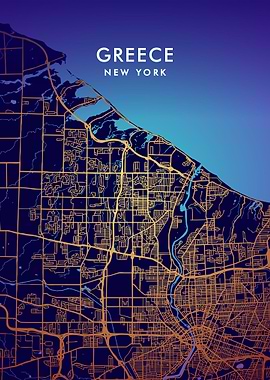 Greece New York Map