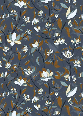 Blue Maximalist Floral