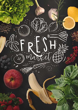 Food Market chalk board