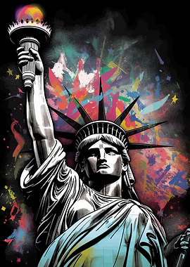 4th July statue of liberty