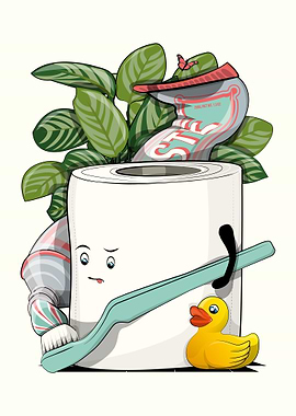 Loo Paper Cleaning Teeth