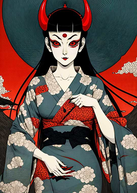 Red Horned Devil Girl