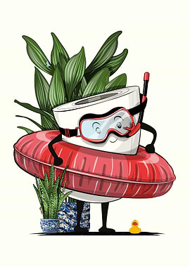 Toilet Paper Ready to Swim