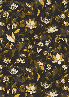 Golden Maximalist Floral