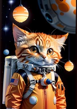 cute astronaut cat
