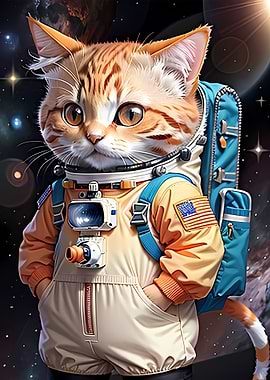 cute astronaut cat