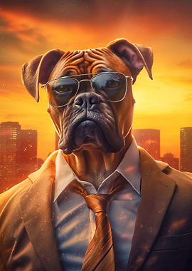 Gangster Boxer dog