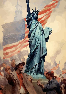 4th July statue of liberty