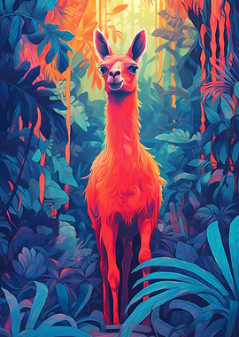 Llama In The Jungle