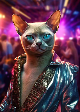 Party Siamese cat