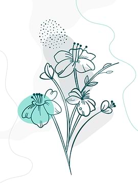 Aesthetic Flower Line Art