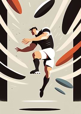 Minimalist Rugby Player