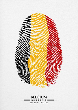belgium finger flag art