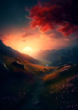 Sunrise in the mountain