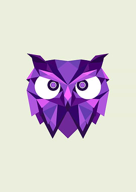 Metal Poster Owl Geometric