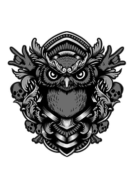 Owl Black and white