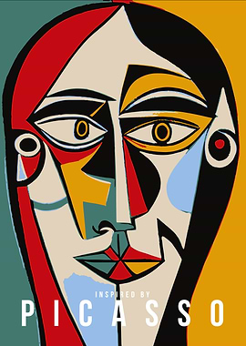 Retro Cubism Portrait