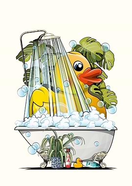 Rubber Duck in Shower