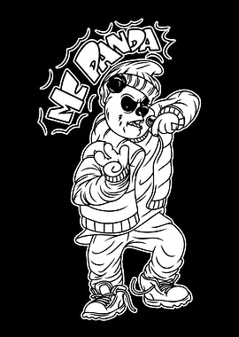 Rap Panda BnW 03