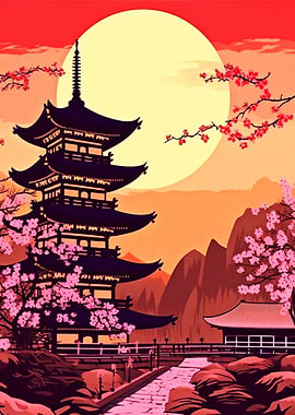 Japanese landscape Paint